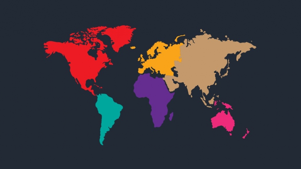 可编辑可变色PPTX格式世界地图