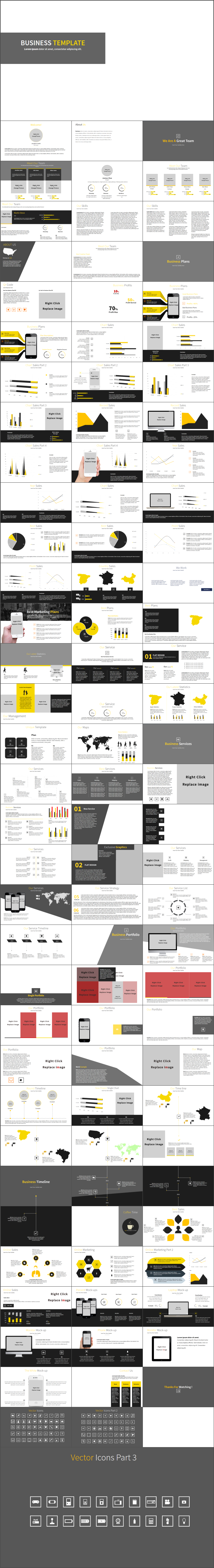 黑黄色PPT商务信息图表(图1)