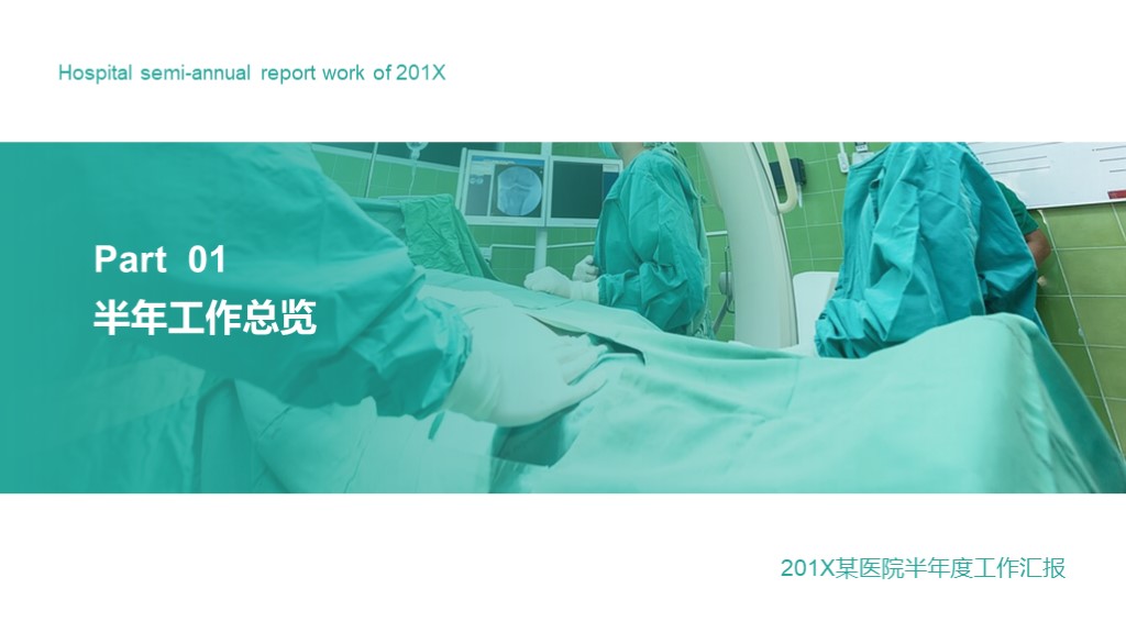绿色医疗医院年度工作计划总结汇报PPT模板