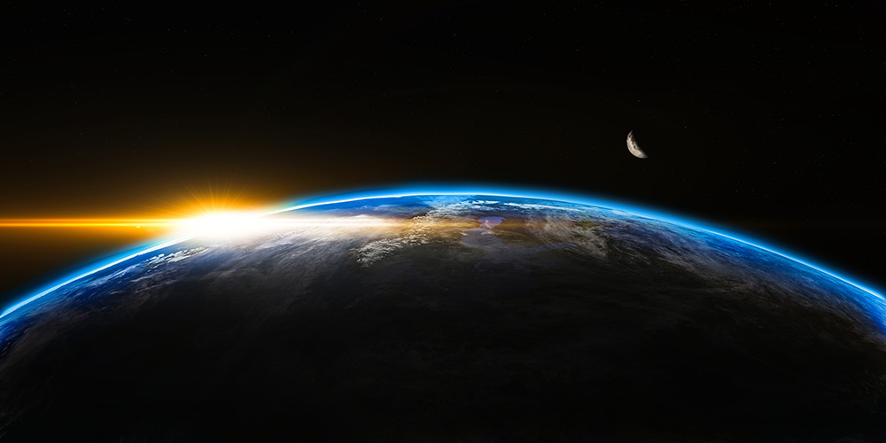 星球宇宙星空空间地球发光ppt背景图片(图1)