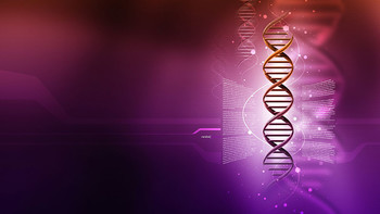 紫色DNA医学PPT背景图片素材
