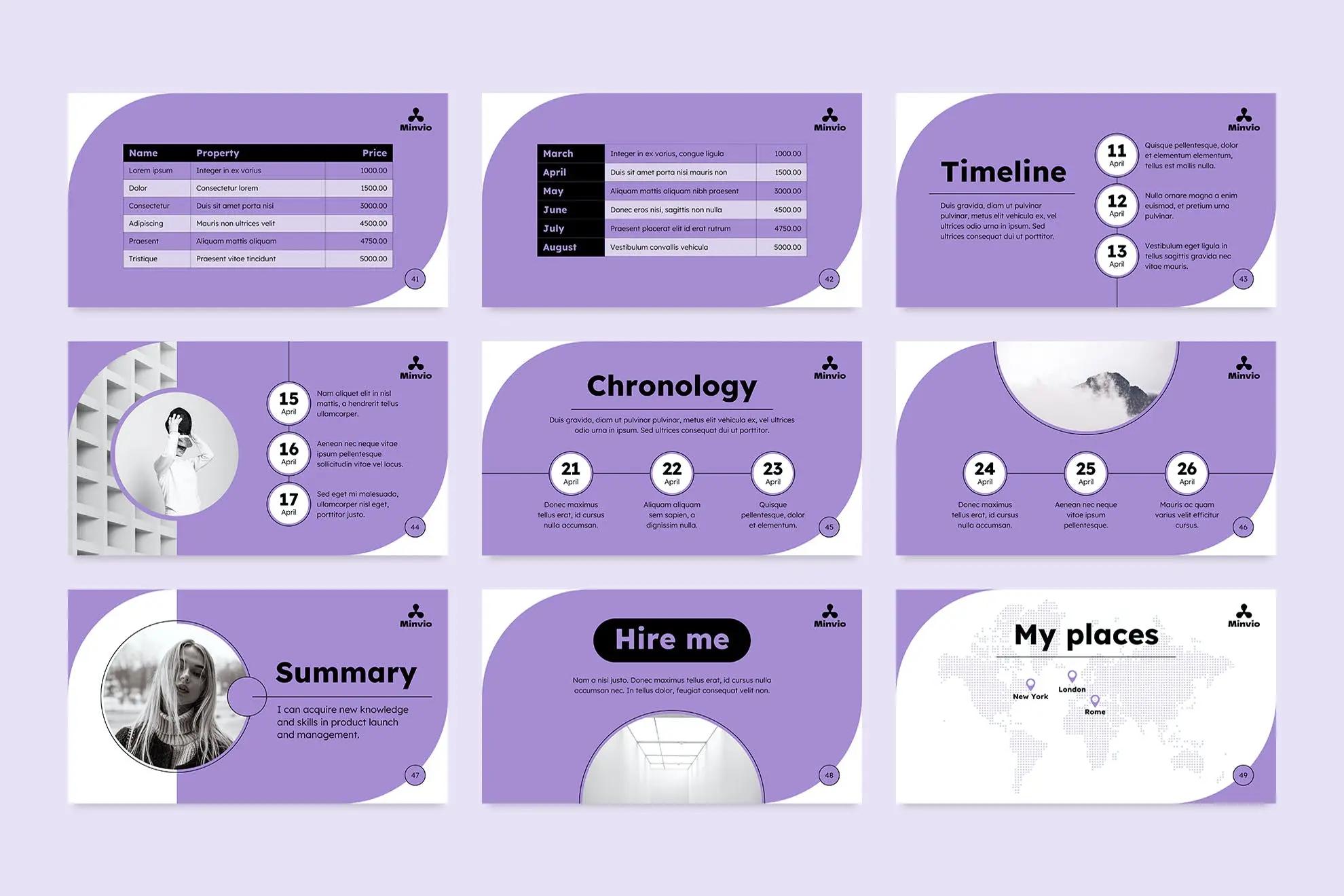 紫色主题作品集公司介绍PPT模板下载(图6)
