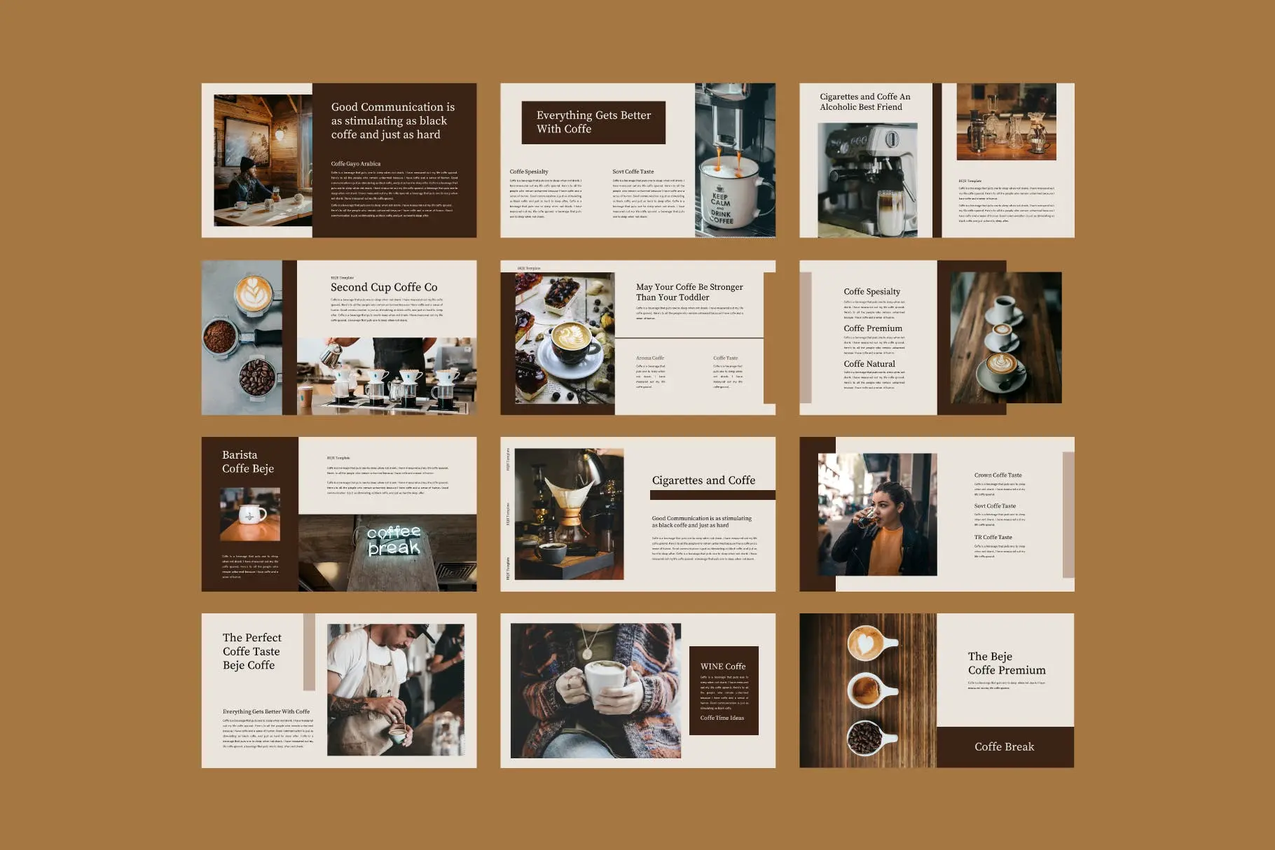 咖啡文化企业推广简介PPT设计模板(图10)
