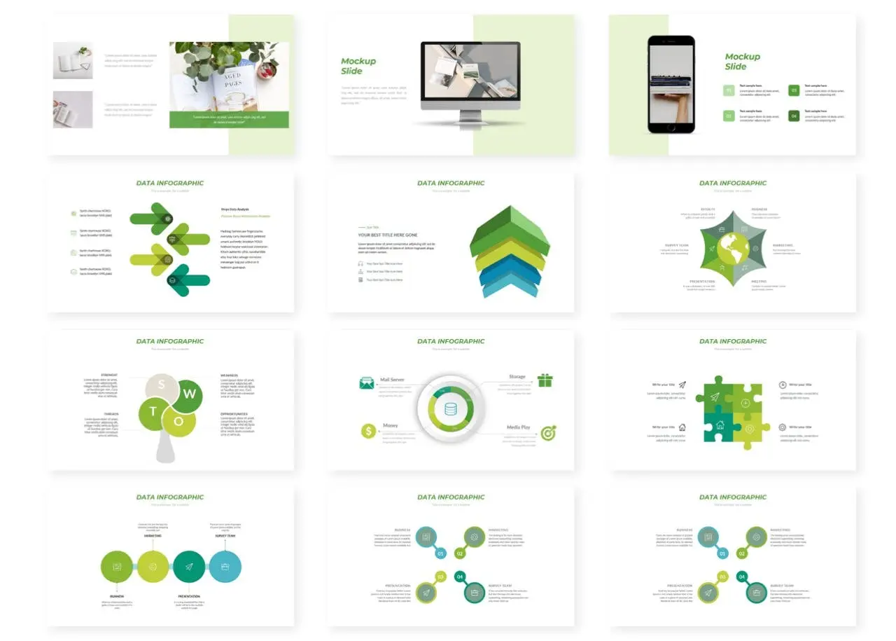 绿色环保主题多用途商业PPT模板(图2)