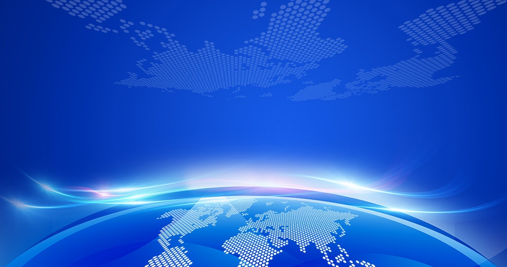 藍色科技光效地球世界地圖PPT背景圖封面圖片