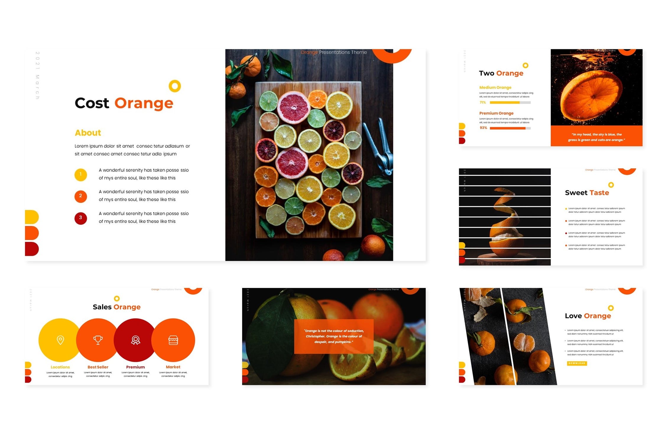 香橙水果公司简介商业PPT模板(图2)