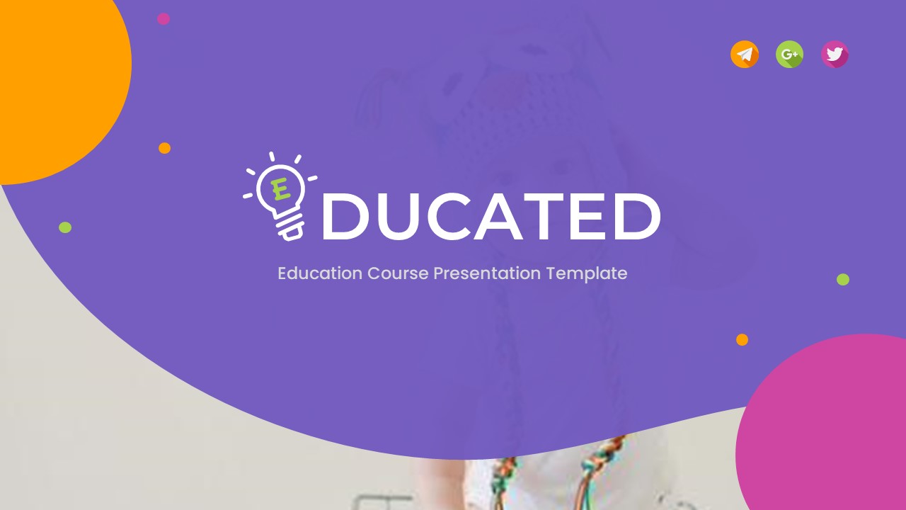 紫色可爱儿童教育培训介绍PPT模板免费下载