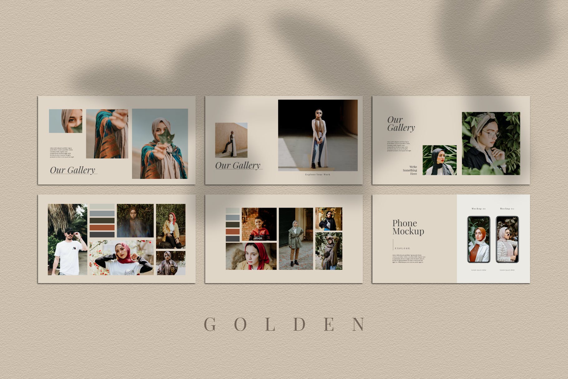 创意金色时尚服装展示公司介绍PP模板免费下载(图2)
