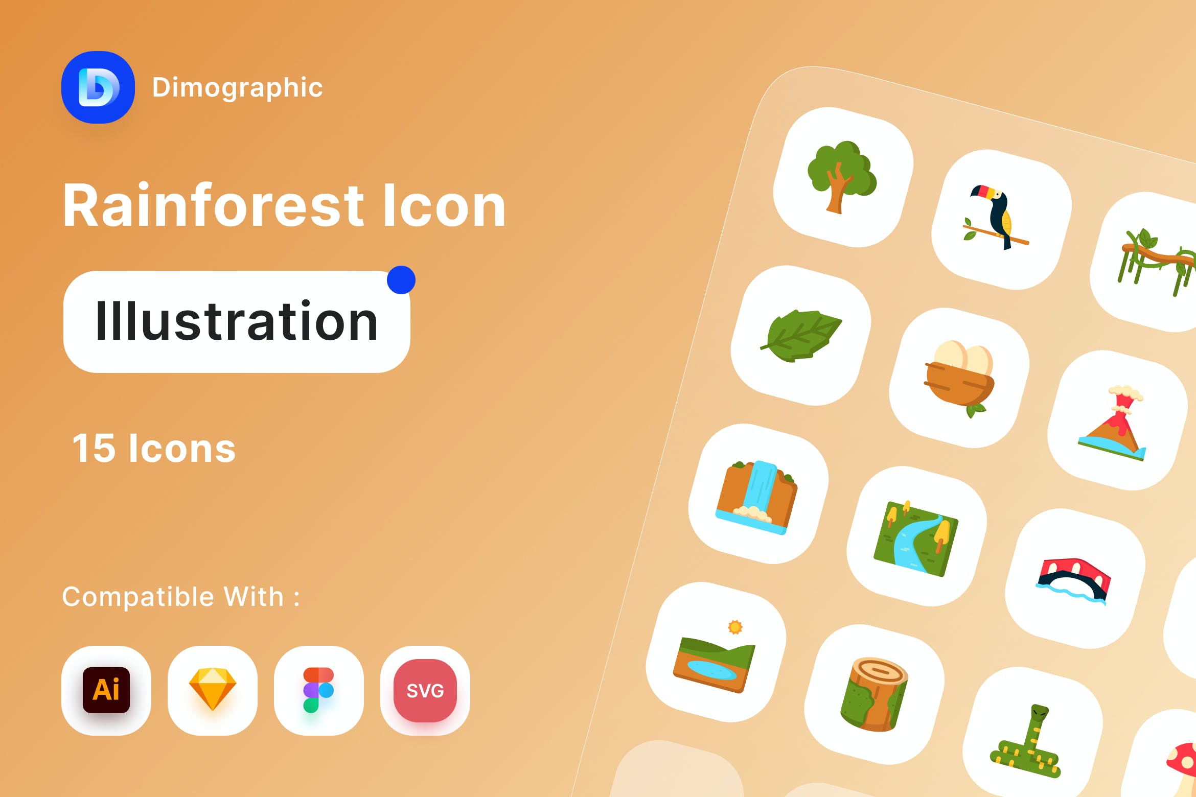 矢量可编辑SVG图标热带雨林图标素材包免费下载