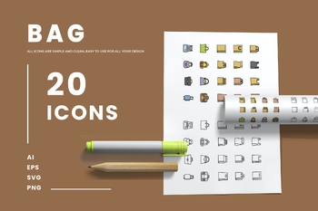 矢量SVG可编辑图标环保袋/箱包袋子图标免费下载