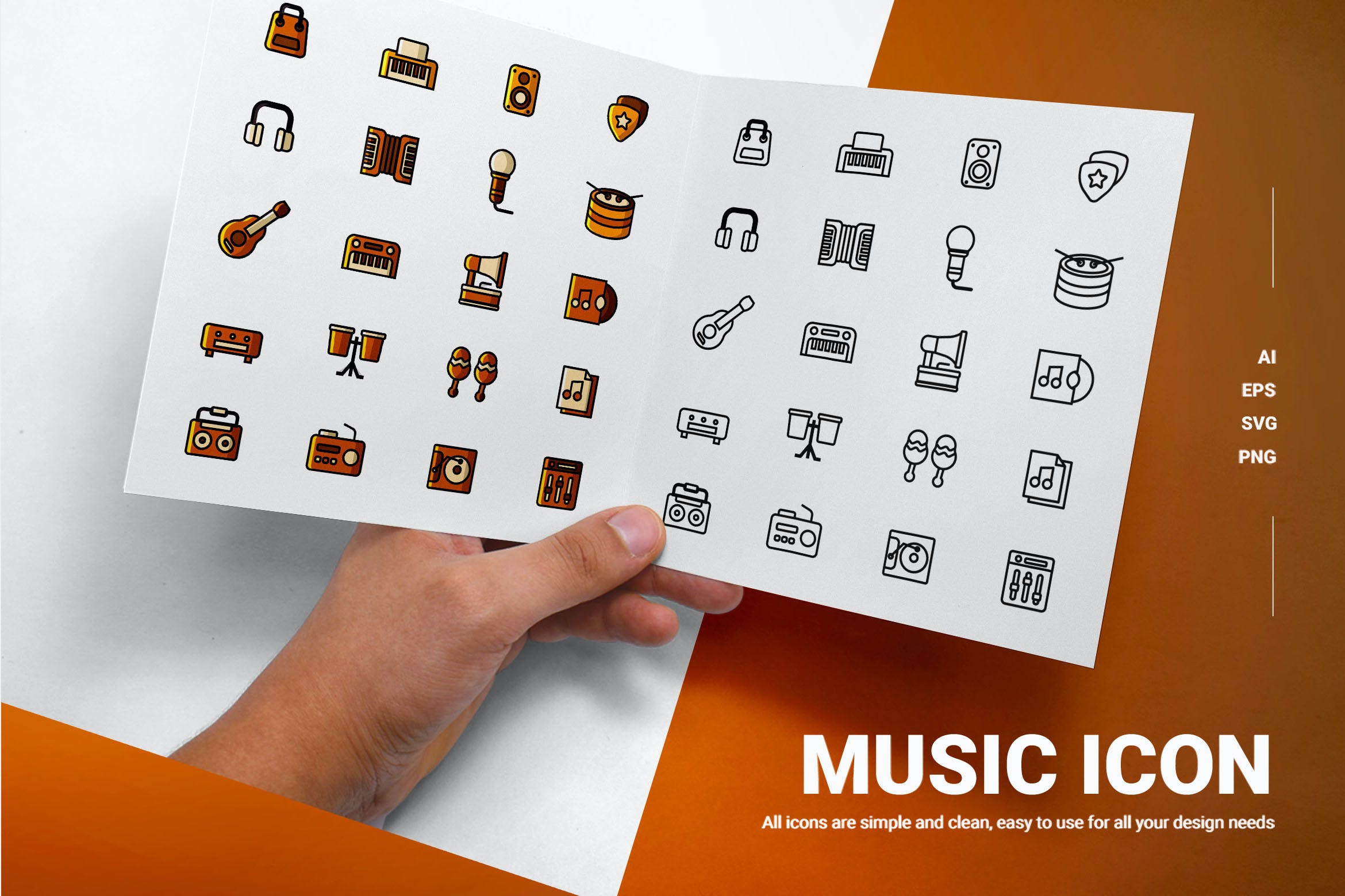 矢量可编辑20枚音乐主题图标矢量素材免费下载