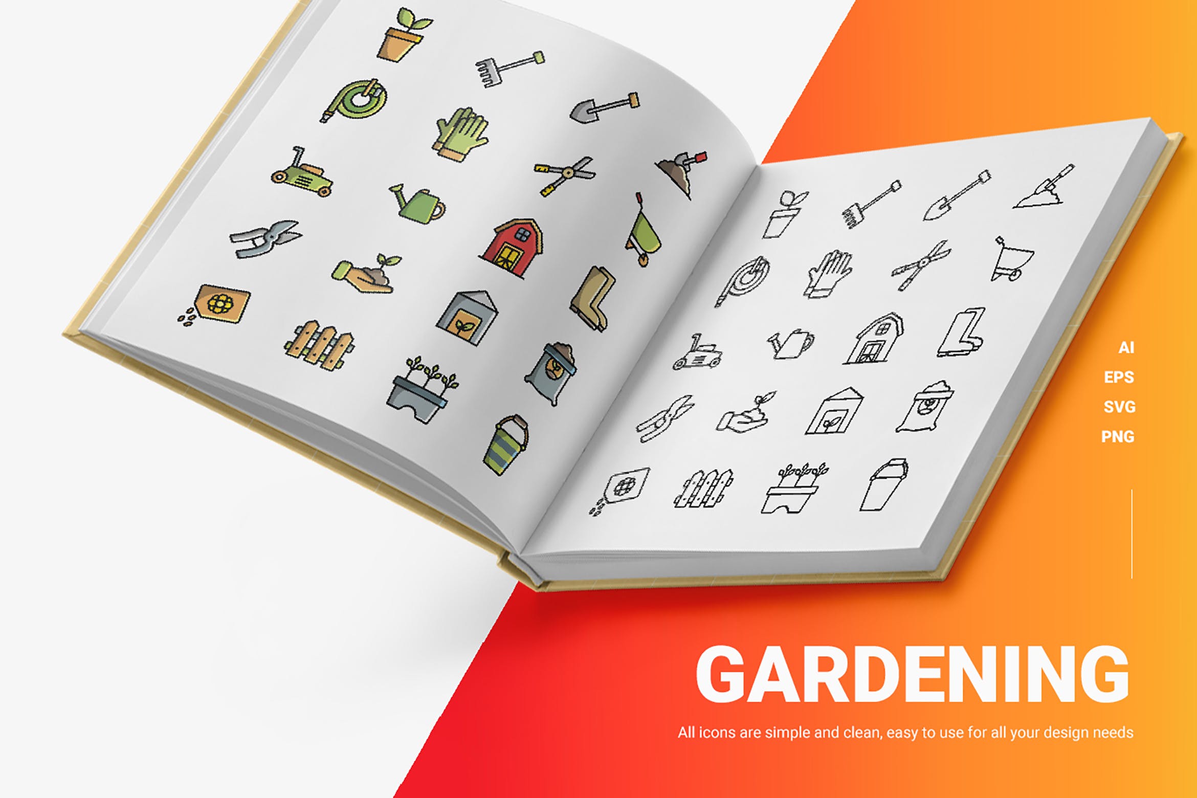 矢量可编辑20枚园艺主题图标矢量素材免费下载