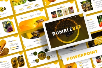蜜蜂昆虫纲动物介绍商业PPT模板免费下载