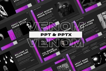 紫色&暗黑主题时尚服装品牌介绍推广商业PPT模板免费下载