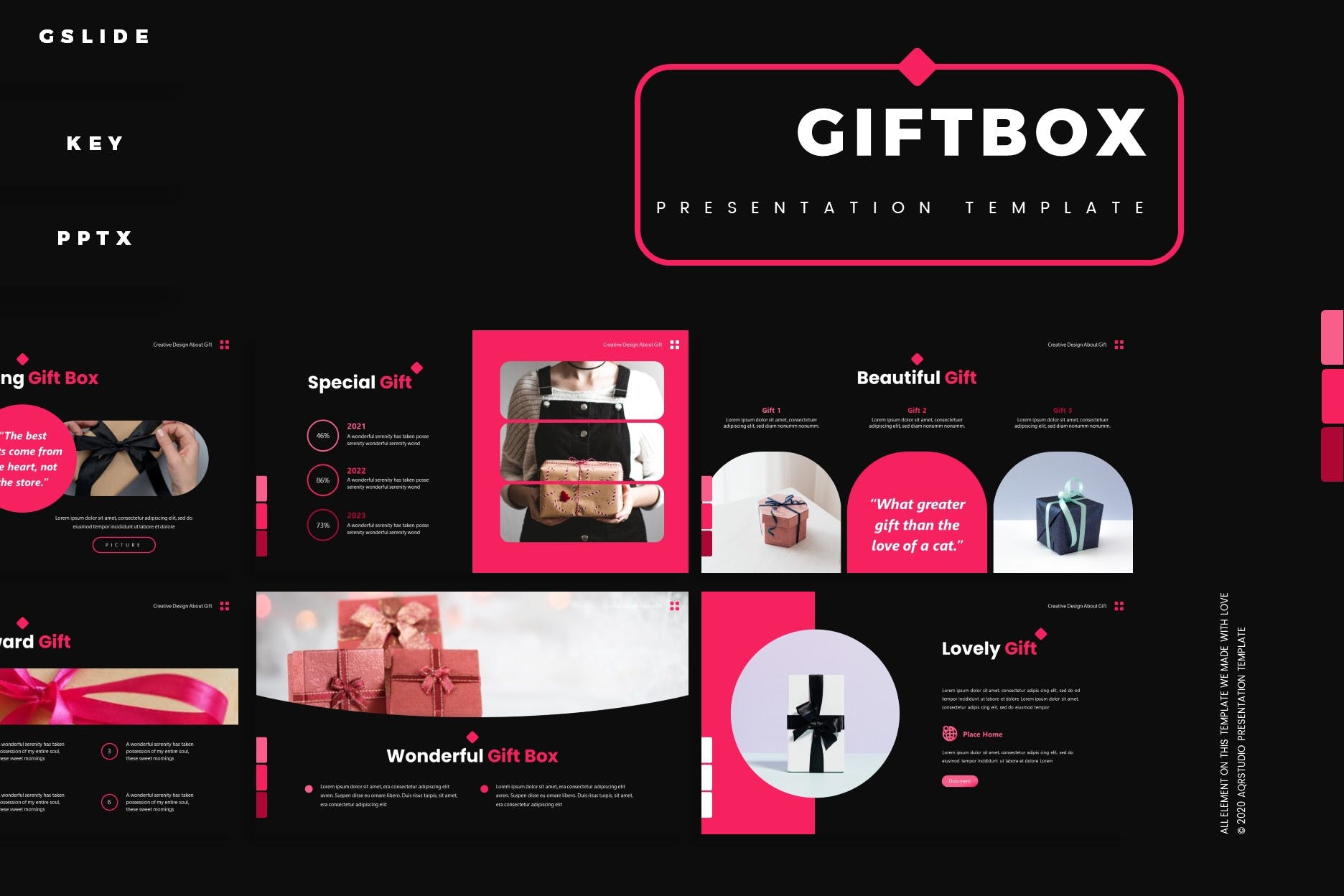 礼物礼品包装盒展示推广商业PPT模板免费下载