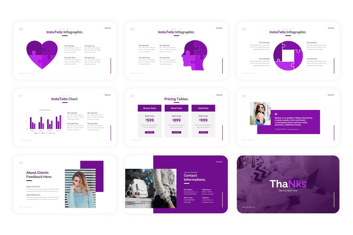 浪漫紫调女装展示推广商业PPT模板免费下载(图3)