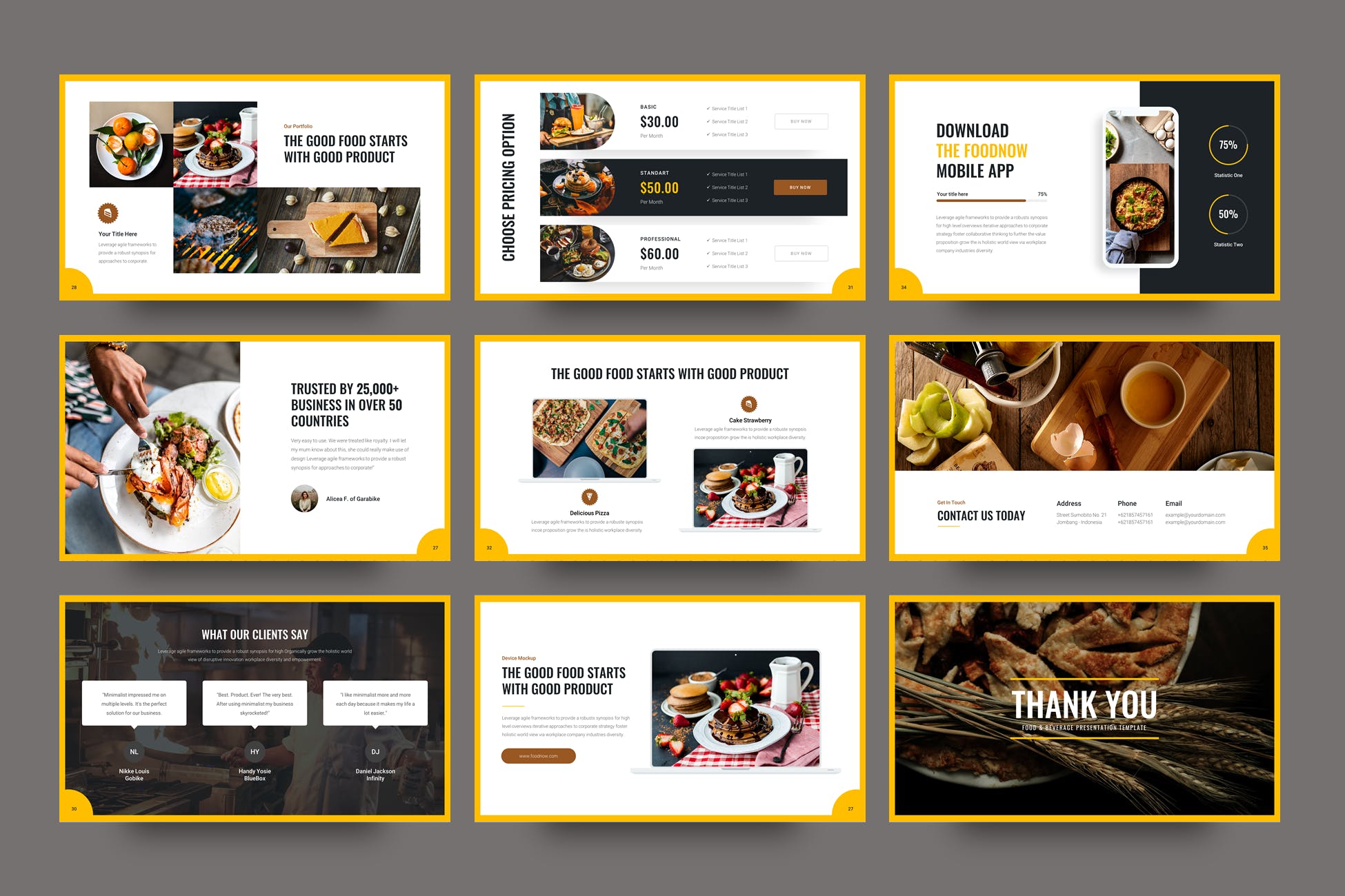 美食食品展示推广商业多用途PPT幻灯片模板免费下载(图1)