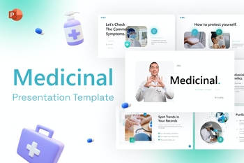 医学主题3D插画图表PPT模板免费下载