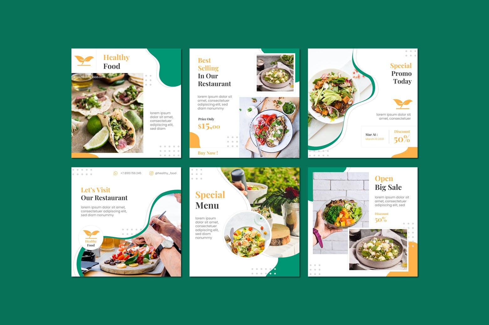 绿色健康食品推广商业竖版PPT模板幻灯片免费下载(图1)