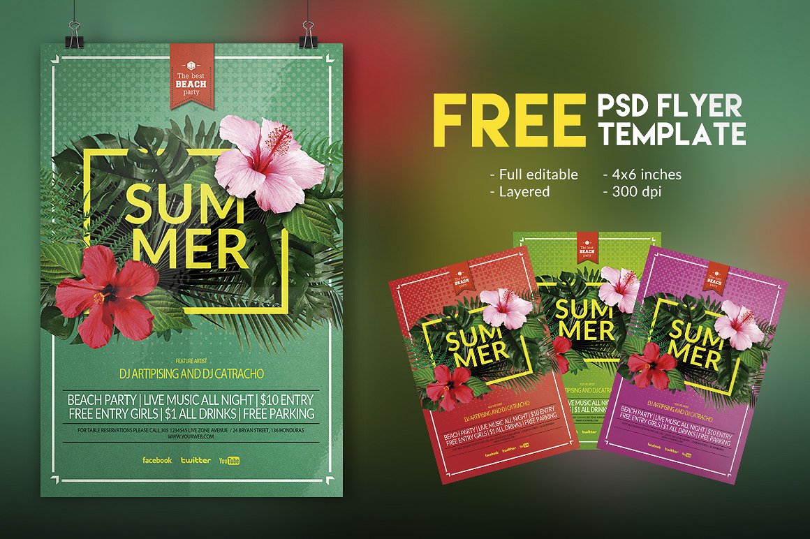 夏季鲜花主题户外旅游度假营销推广PPT海报模版免费下载(图2)