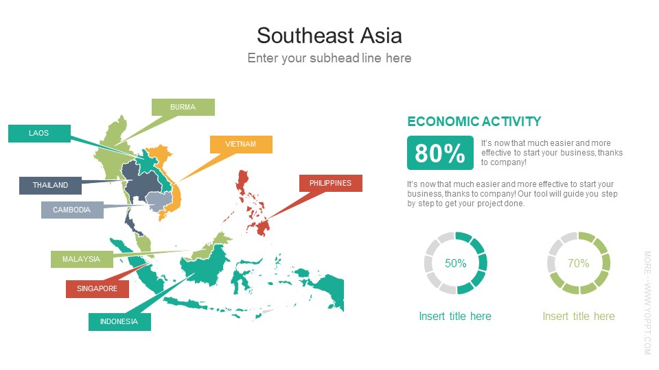 Southeast Asia东南亚地图PPT信息图表
