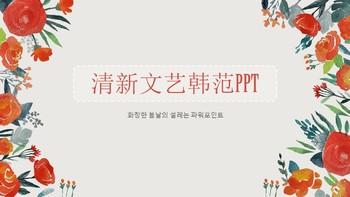 清新文艺韩范商务通用PPT模板免费下载