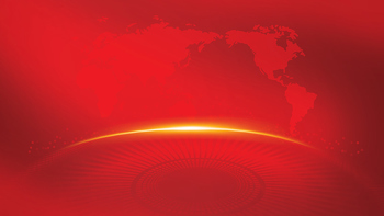 红色党政会议地球城市PPT背景图素材