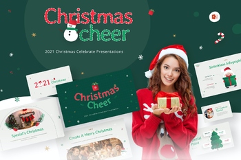 创意圣诞派对主题商业通用PPT模板免费下载