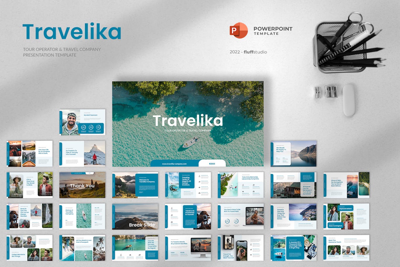 旅游运营商和旅行推广PPT幻灯片模板免费下载 