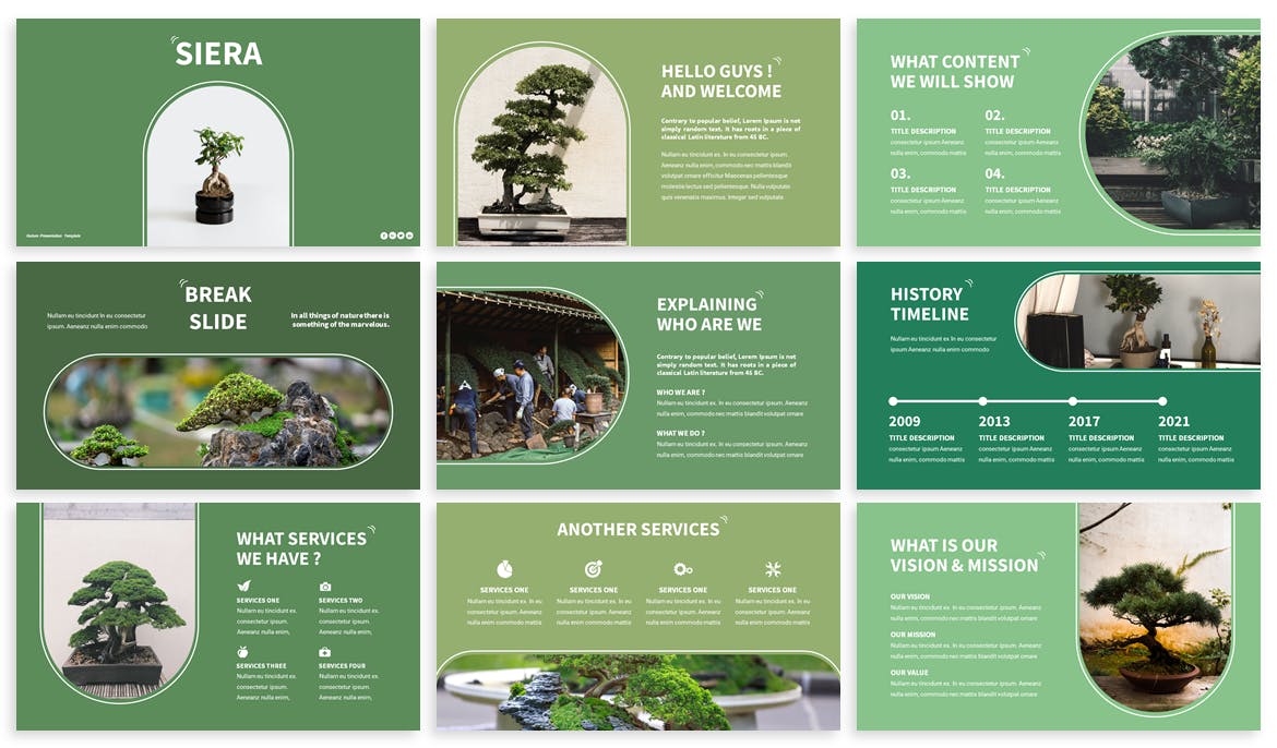 生态植物园艺数字业务PPT模板免费下载(图2)