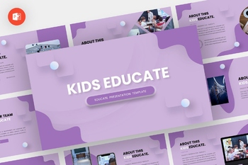 紫色儿童教育主题培训推广PPT模板免费下载