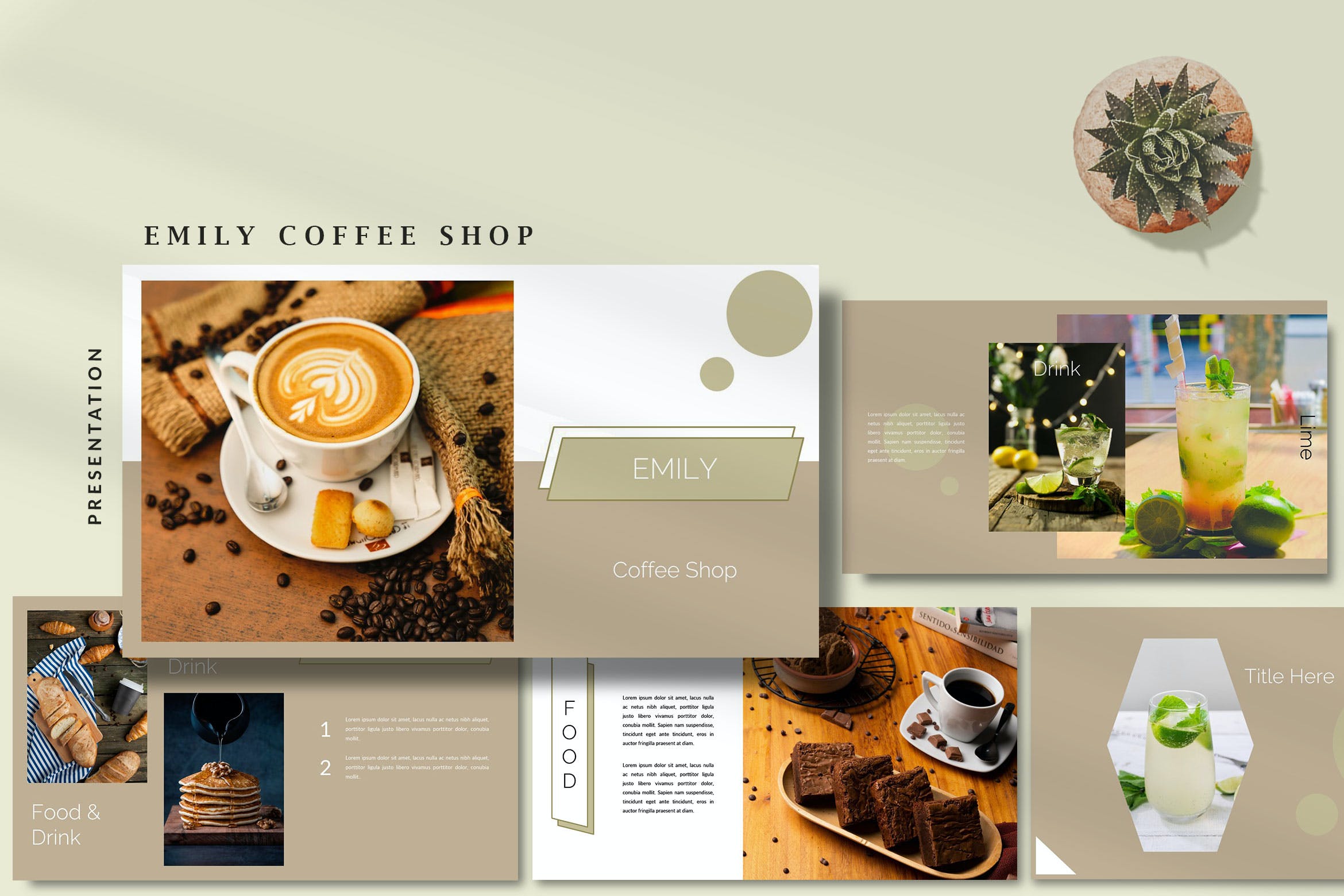 咖啡店创意介绍推广商业PPT模板免费下载