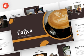 咖啡店产品介绍推广商业PPT模板免费下载