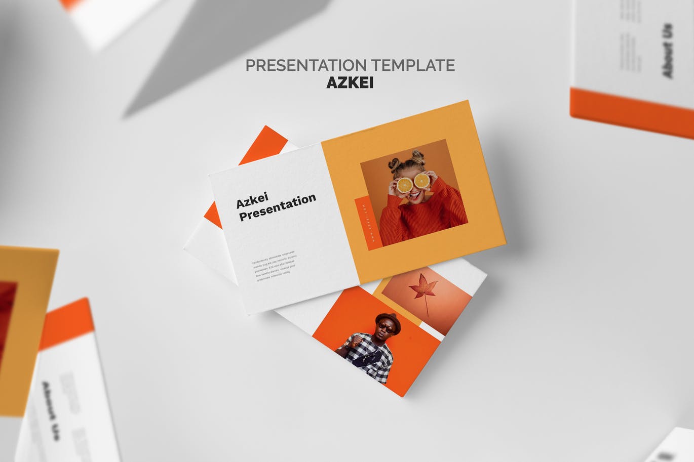 时尚创意橙色主题PPT幻灯片模板免费下载(图1)