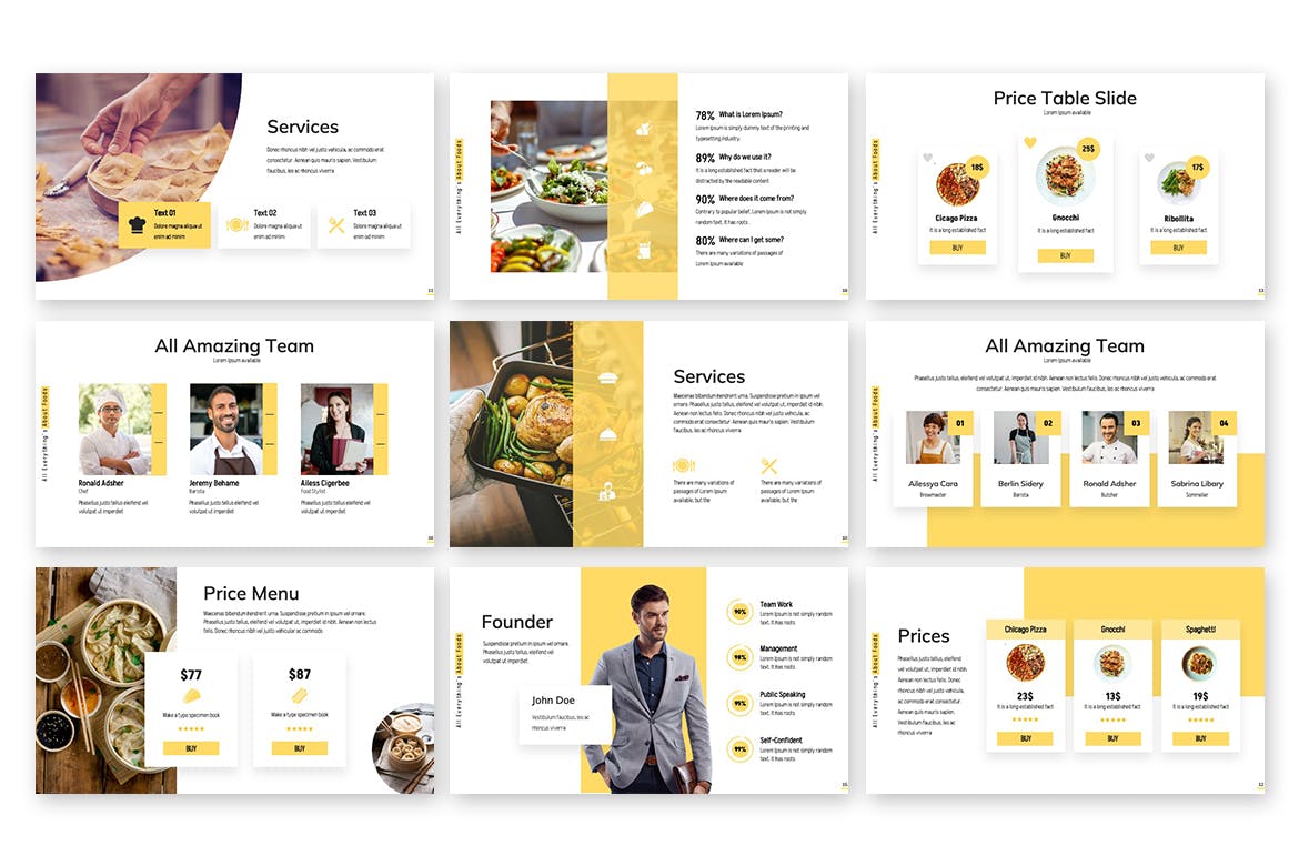 餐厅食品推广策划PPT幻灯片模板免费下载(图1)
