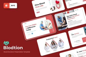献血活动公司推广PPT幻灯片演示模板免费下载