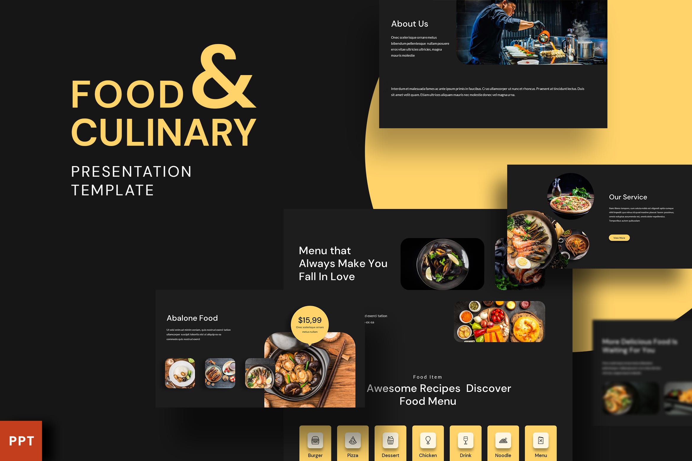 食物和烹饪商业推广PPT演示模板免费下载