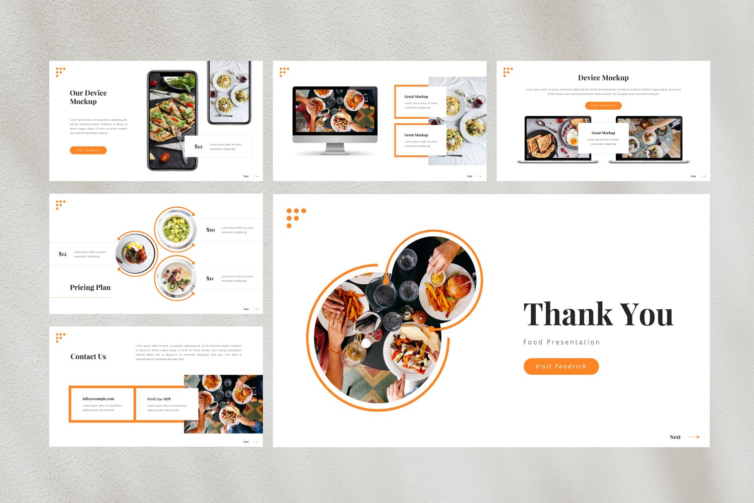 餐厅美食展示推广PPT幻灯片模板免费下载(图1)