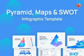 金字塔/地图和SWOT分析PPT幻灯片设计模板免费下载