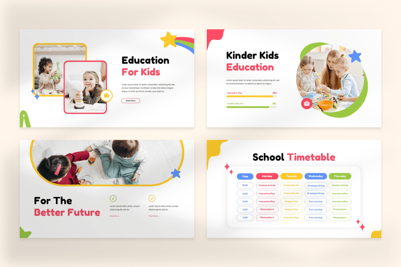 幼儿园和学前班学前教育PPT幻灯片模板免费下载(图5)