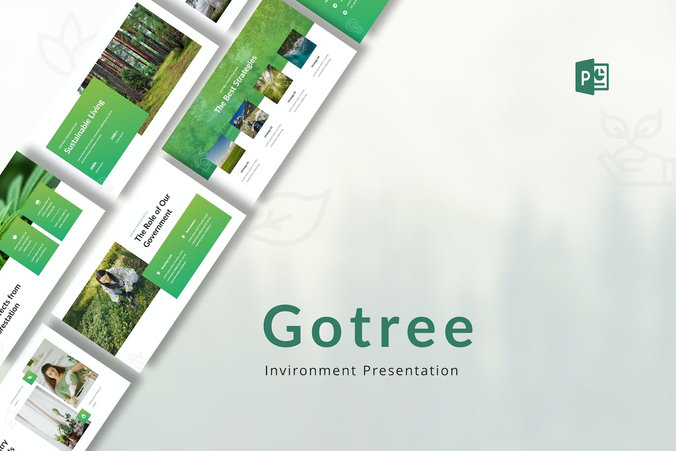 环保绿色生态环境PPT幻灯片模板免费下载