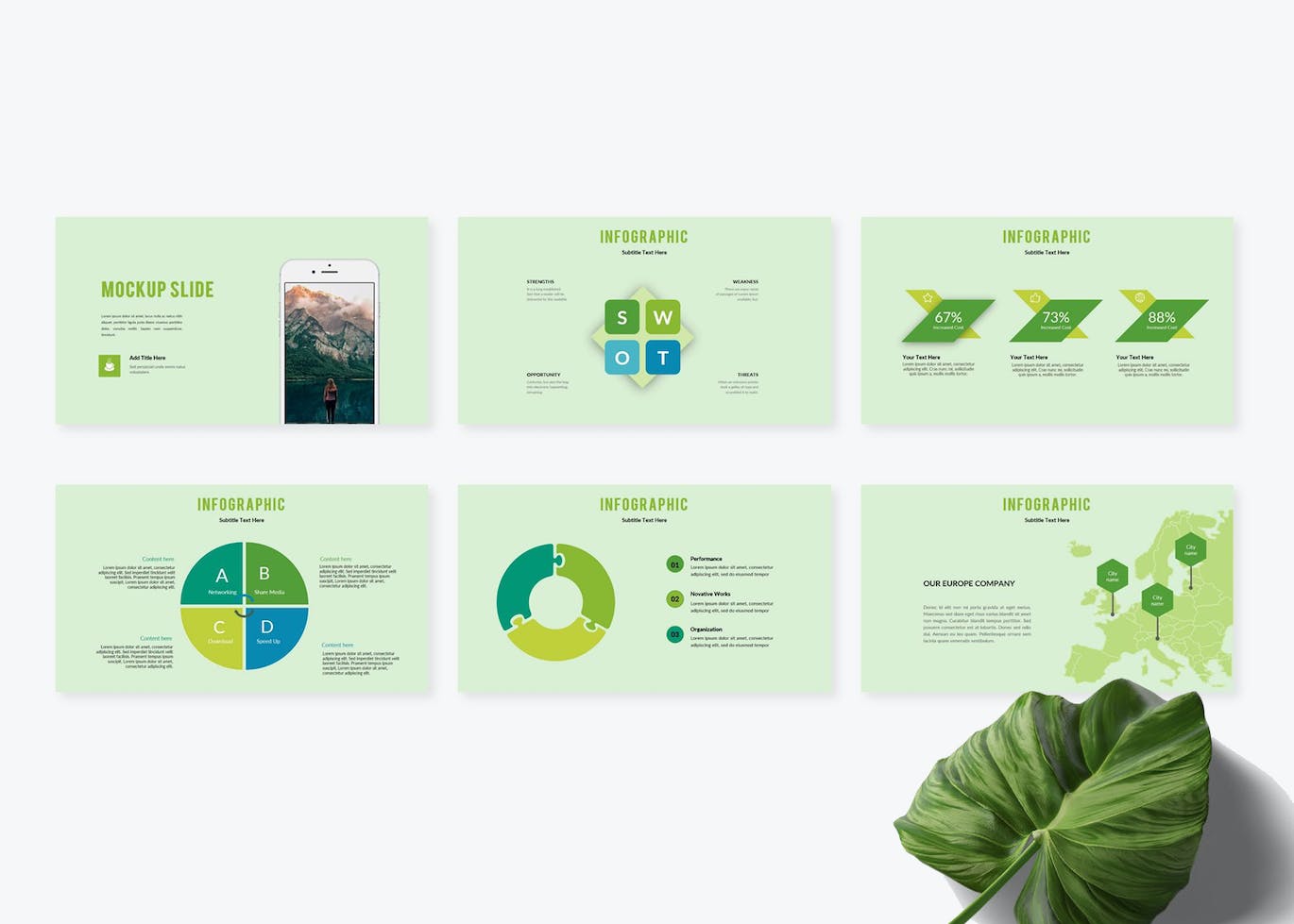 自然创意公司展示PPT幻灯片模板免费下载(图1)