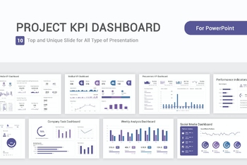 公司业务报告和项目KPI仪表盘模型PPT演示模板免费下载