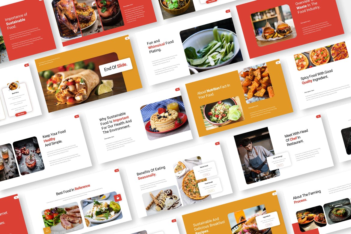 餐饮公司食品推广介绍商业PPT创意模板免费下载(图2)