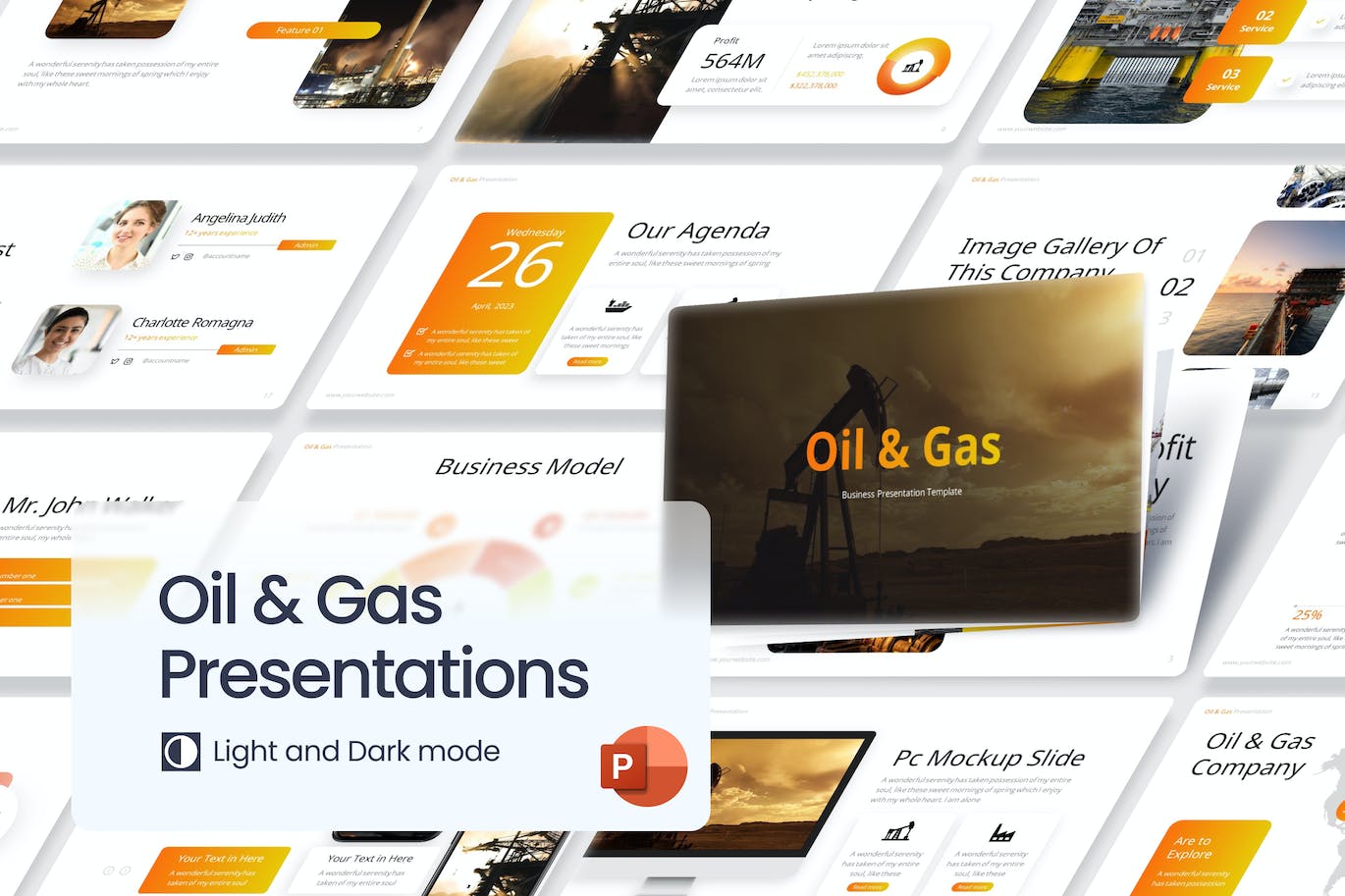 石油和天然气业务介绍商业PPT演示模板免费下载素材 (图1)