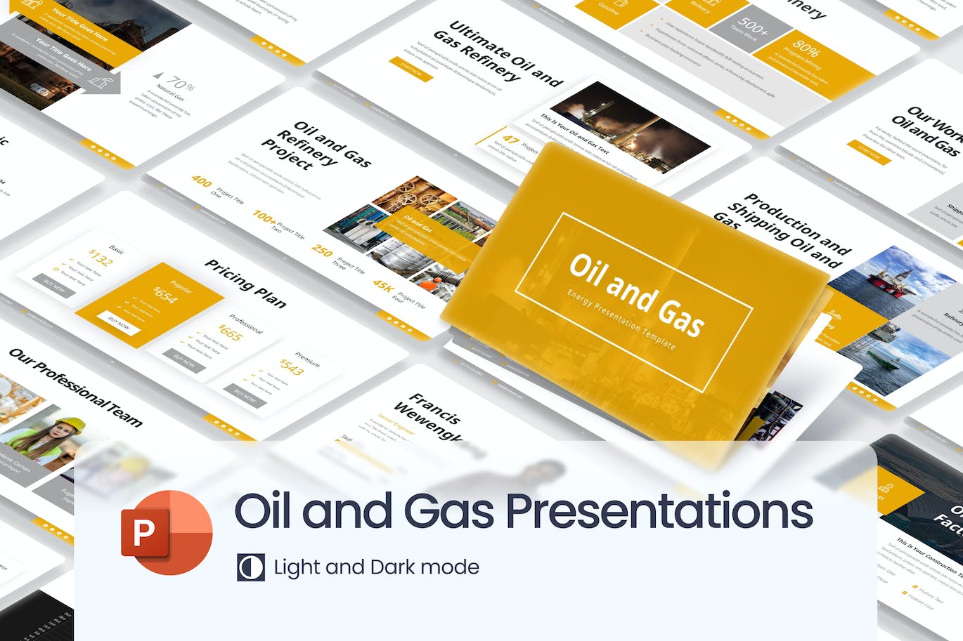 石油和天然气能源业务演示PPT幻灯片模板免费下载