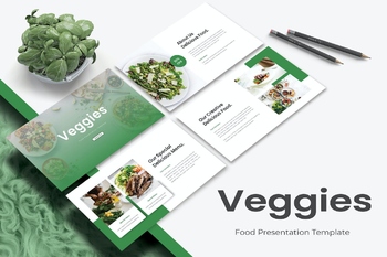 绿色健康蔬菜食品PPT幻灯片模板免费下载