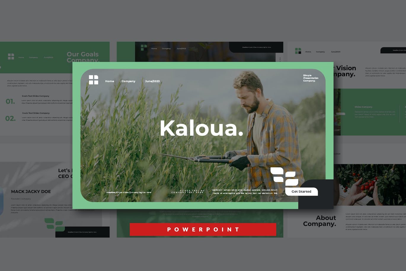 Kaloua微软业务报告PPT模板免费下载